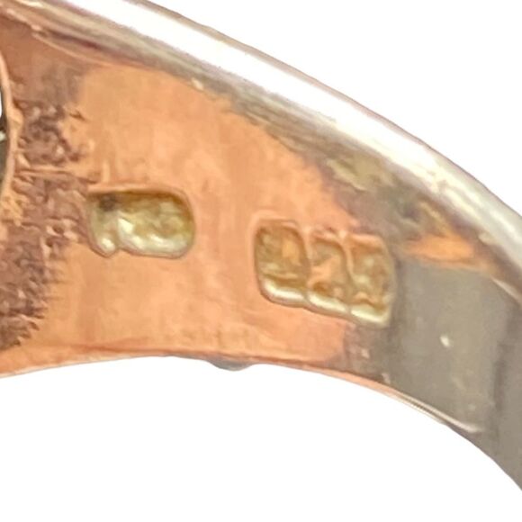 Sterling silver 925 marked B-M 3 band spinner ring hammered look to metal - Picture 7 of 9